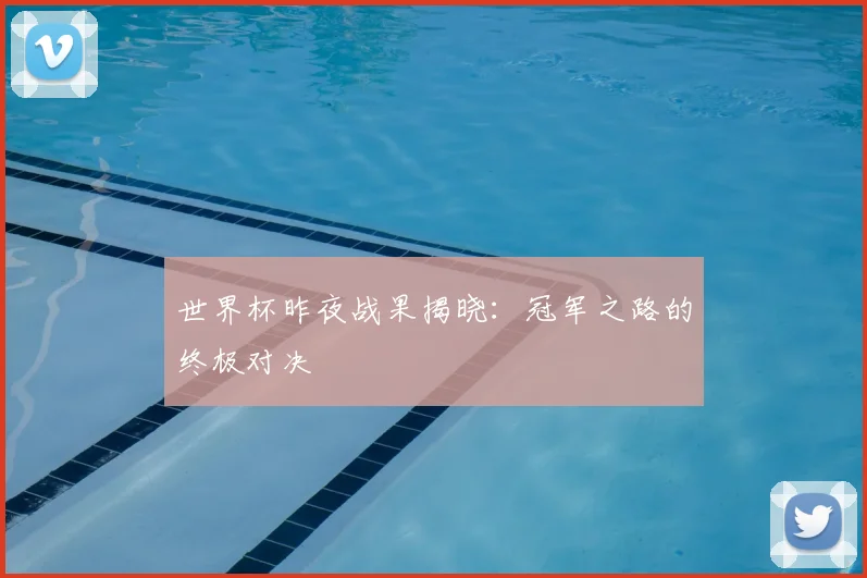 世界杯昨夜战果揭晓：冠军之路的终极对决